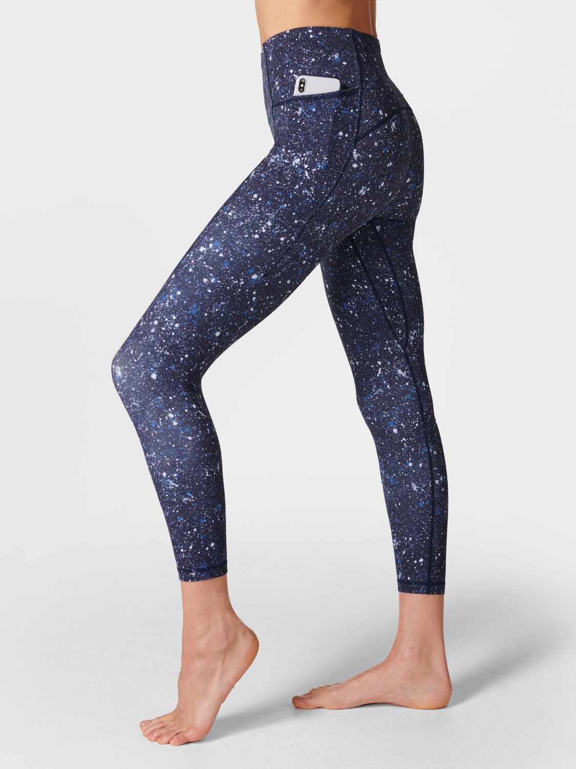 

Супермягкие леггинсы для йоги 7/8 Sweaty Betty, синий мульти крапчатый