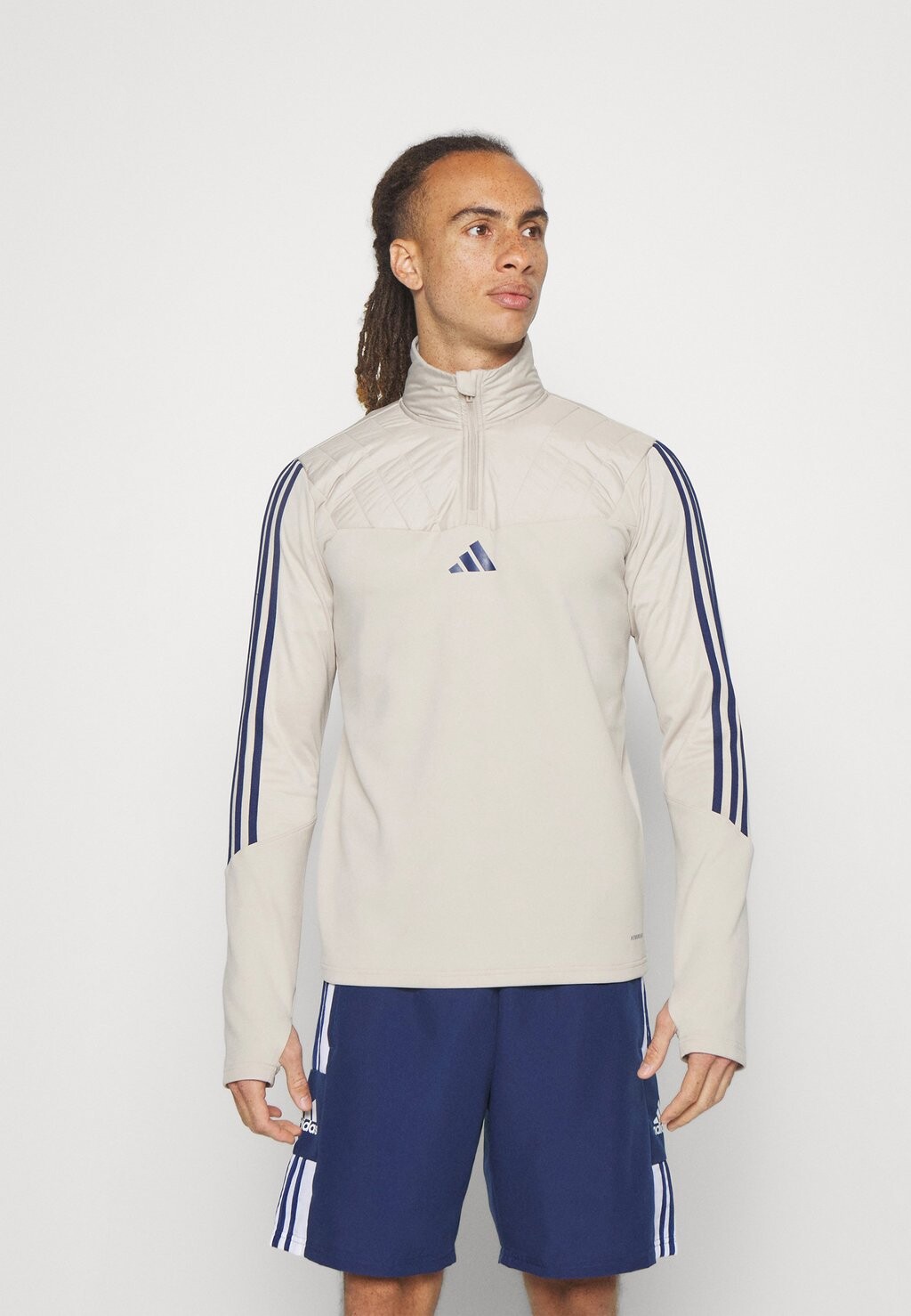 

Футболка с длинными рукавами Tiro 23 Club Winterized Adidas, цвет beige/team navy blue