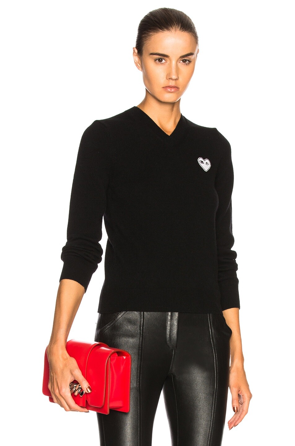 

Свитер Comme des Garçons White Heart Pullover, черный