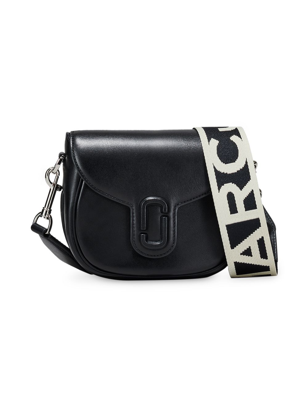 Маленькая кожаная седельная сумка Marc Jacobs, черный