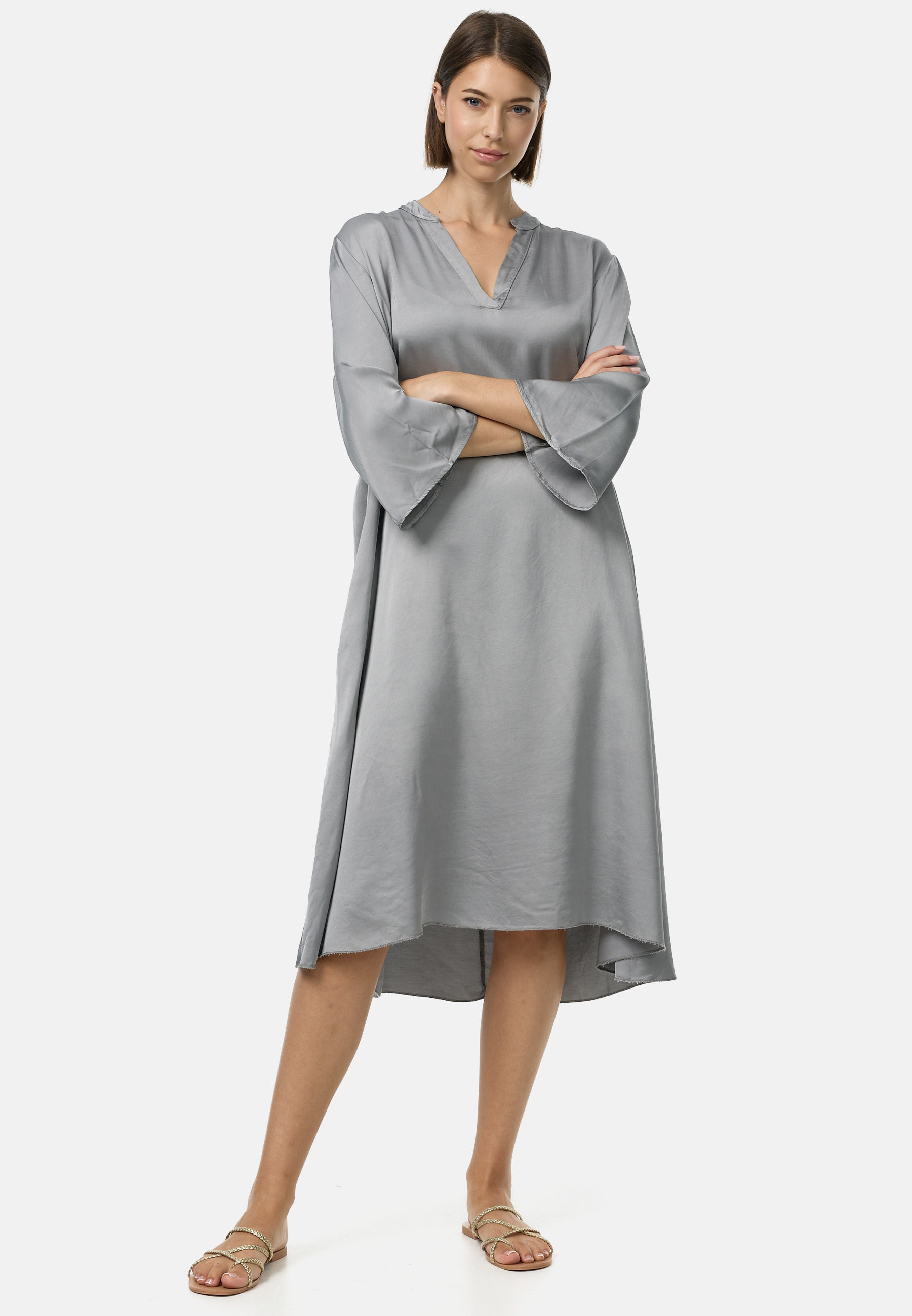 Платье PM SELECTED Satin Maxi, серый кромка абс серый камень матовый egger u727 pm pt pm 528u 23x1