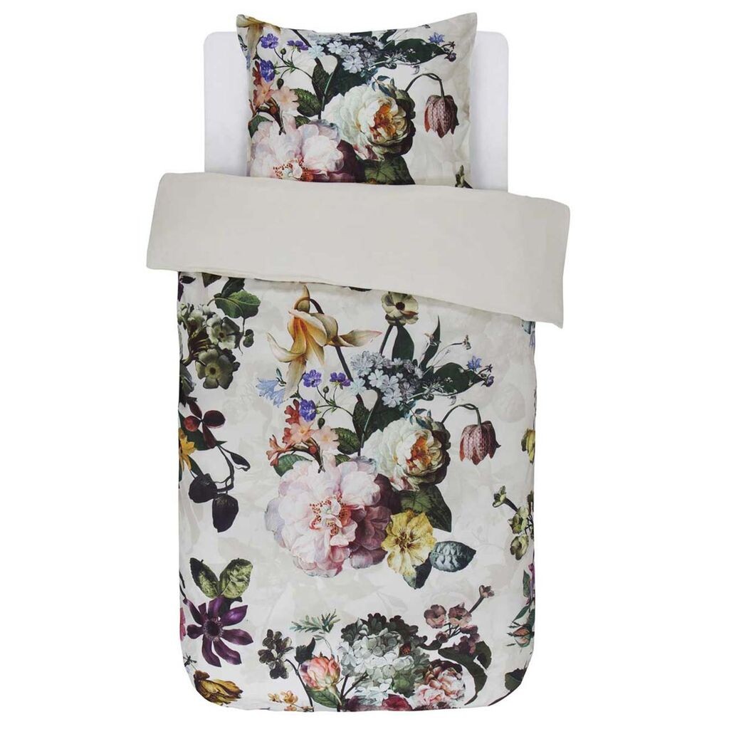 

Сатиновое постельное белье Essenza Fleur, цвет экрю 200х200см+2х80х80