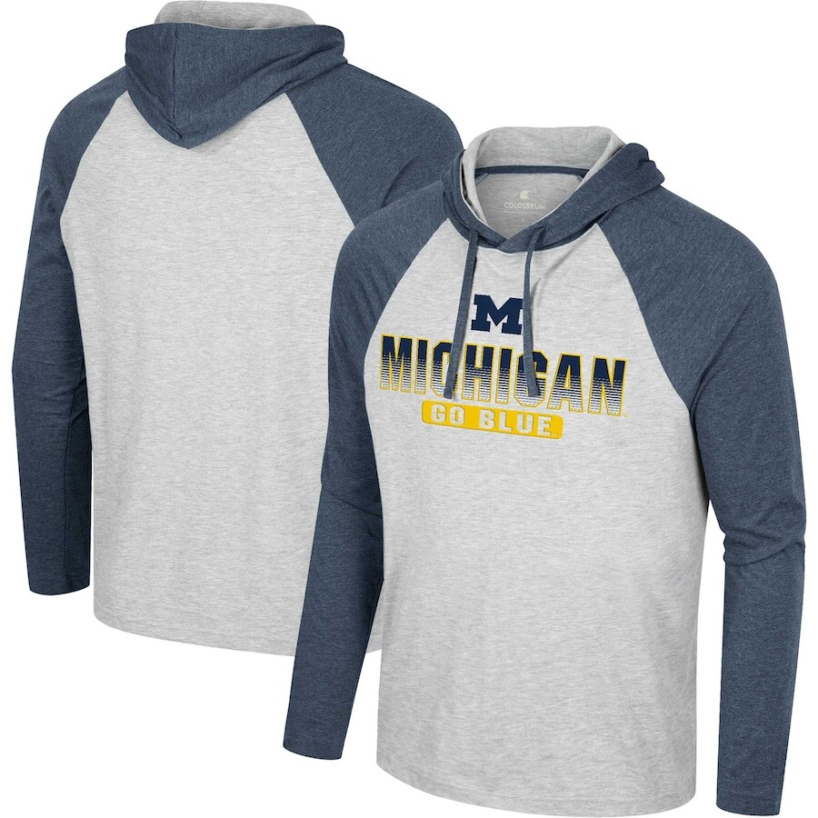 

Футболка с длинным рукавом Colosseum Michigan Wolverines, серый