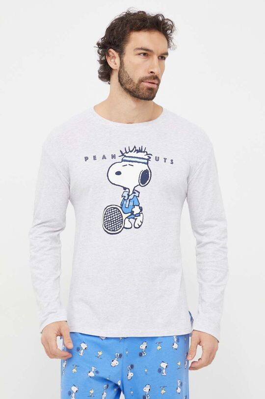 

Хлопковая пижама с длинными рукавами для Peanuts United Colors of Benetton, серый