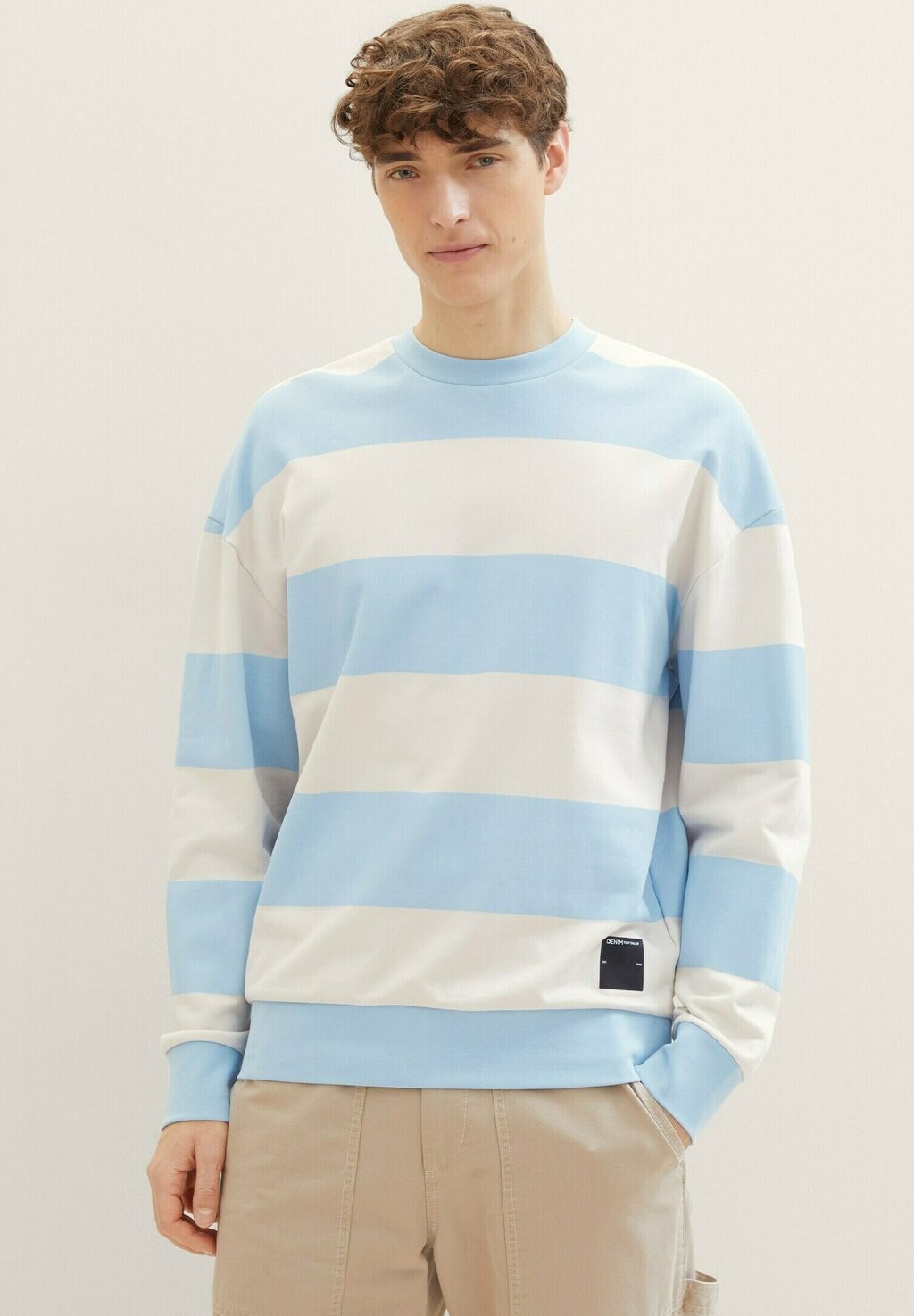 

Свитшот TOM TAILOR DENIM, цвет blue beige big stripe