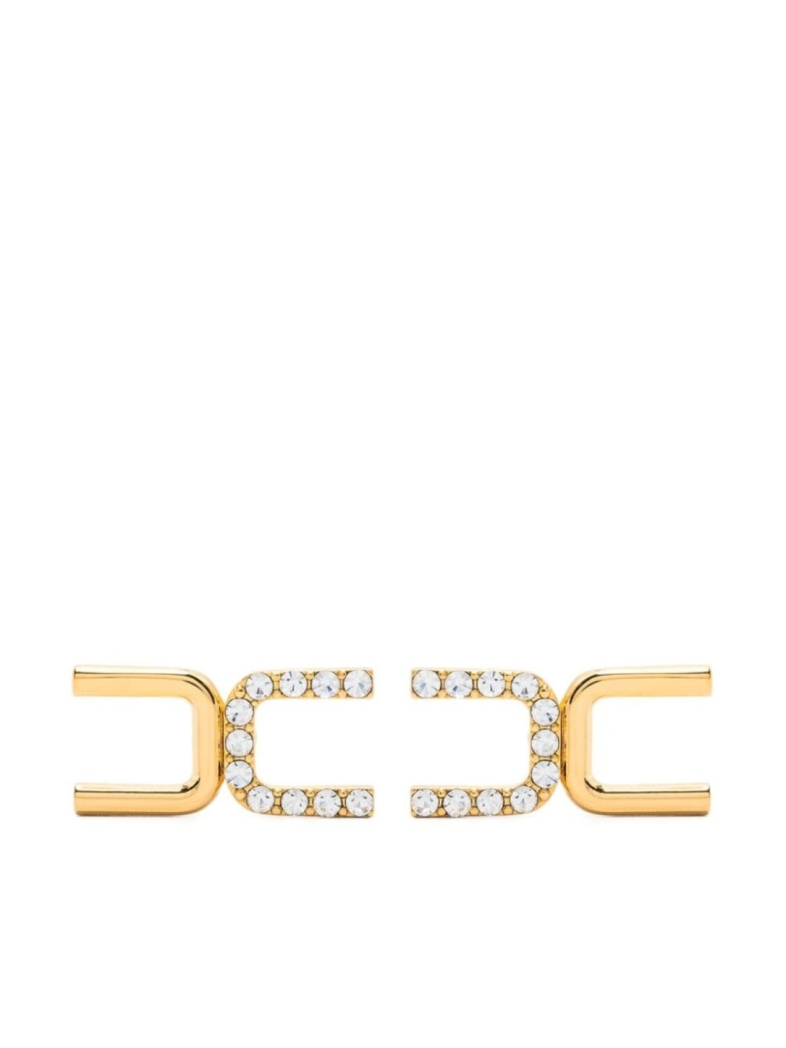 

Серьги с кристаллами и логотипом Elisabetta Franchi, золотой