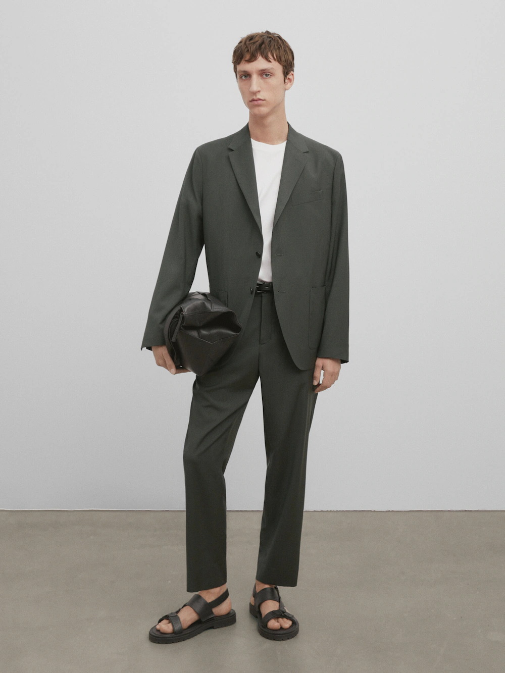 

Пиджак из шерсти cold - studio Massimo Dutti, зеленый
