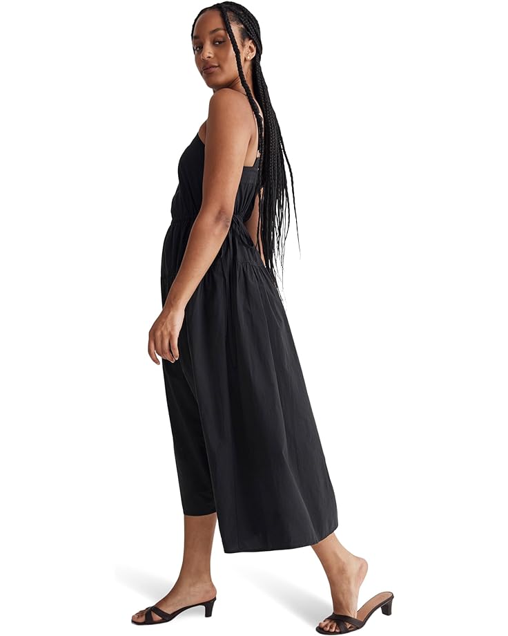 Платье Madewell Poplin Halter Tiered Midi Dress, реальный черный