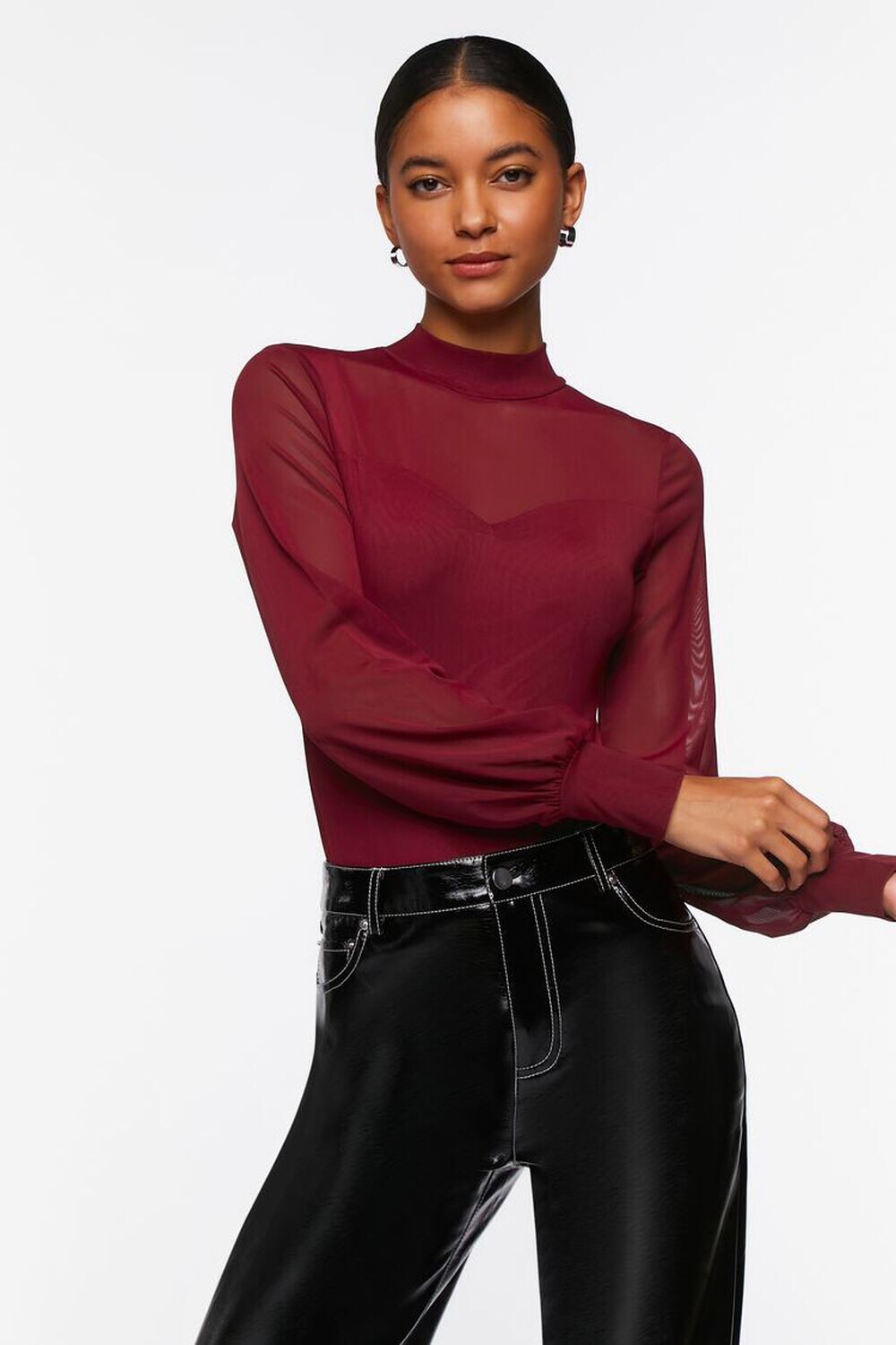 

Прозрачное боди с иллюзорным вырезом Forever 21