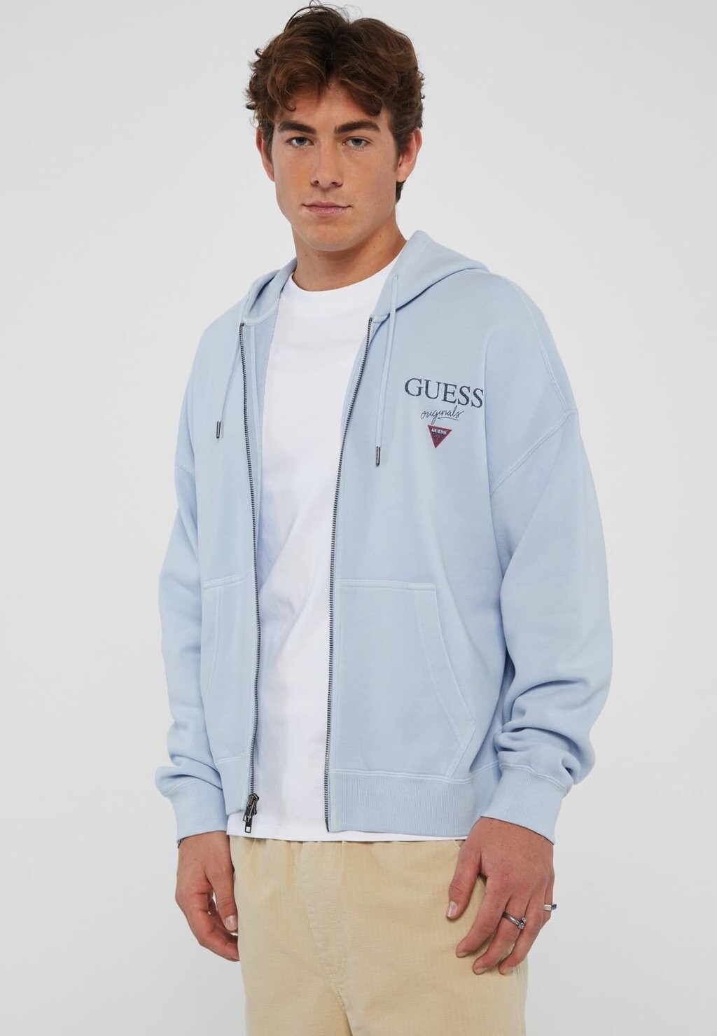 

Толстовка на молнии Guess, светло-синий