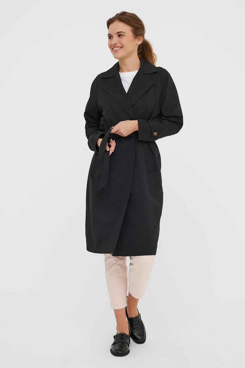 

Длинный тренч Vero Moda, черный