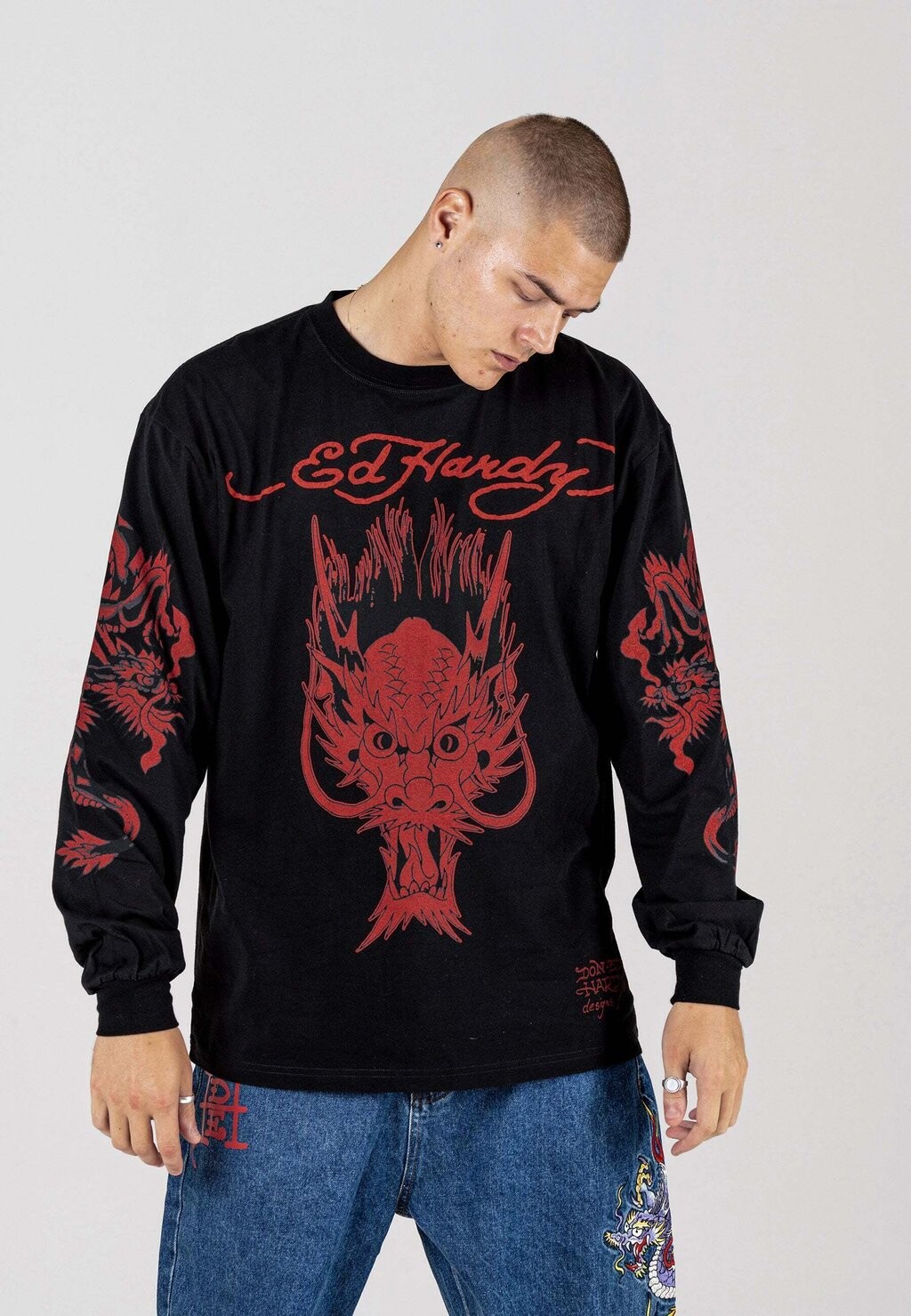 

Футболка с длинным рукавом Drag Ed Hardy, черный