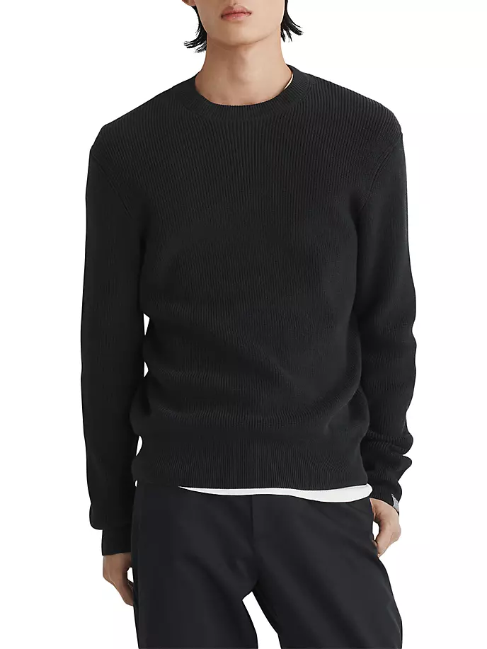 

Свитер Dexter в рубчик с круглым вырезом Rag & Bone, черный