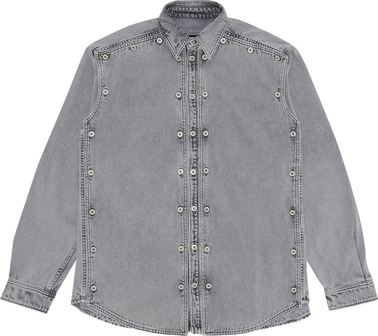Рубашка Y/Project Snap Off Denim 'Grey', серый многослойные шорты свободного кроя snap off из хлопкового джерси y project цвет light grey check