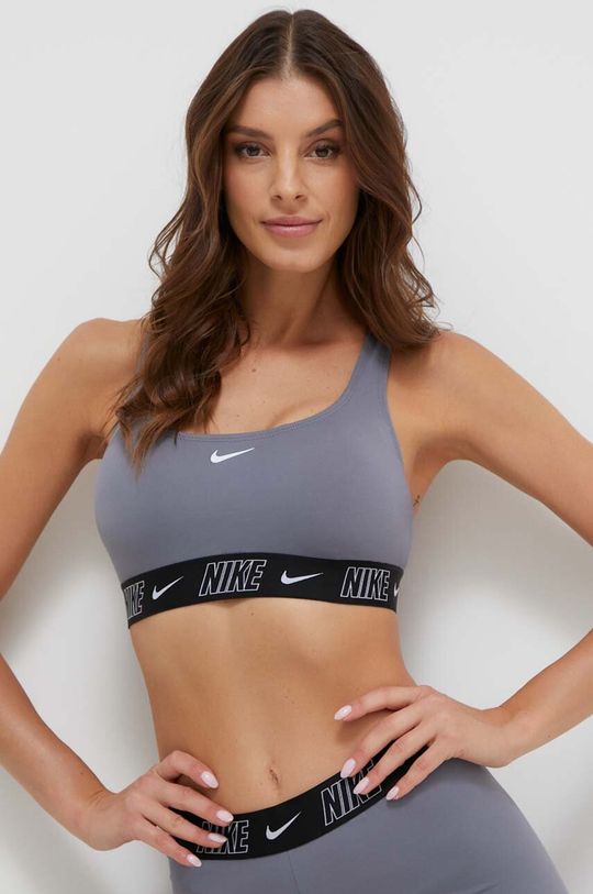 Бюстгальтер для плавания с логотипом Nike, серый цена и фото