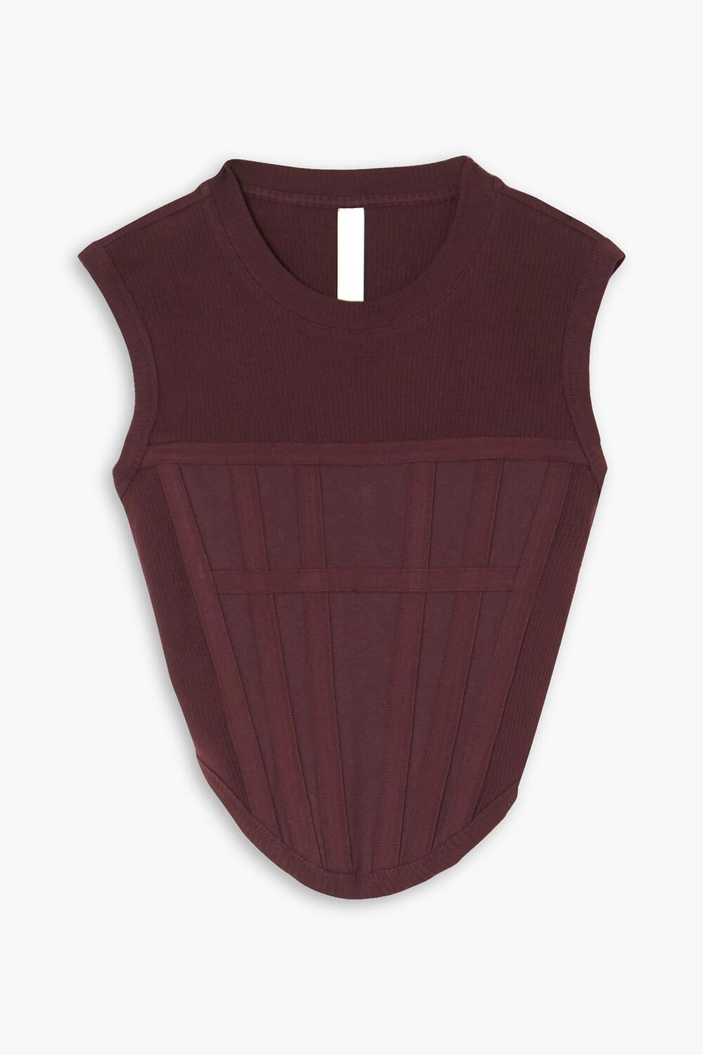 

Топ из хлопкового джерси в рубчик со вставками DION LEE, бордовый