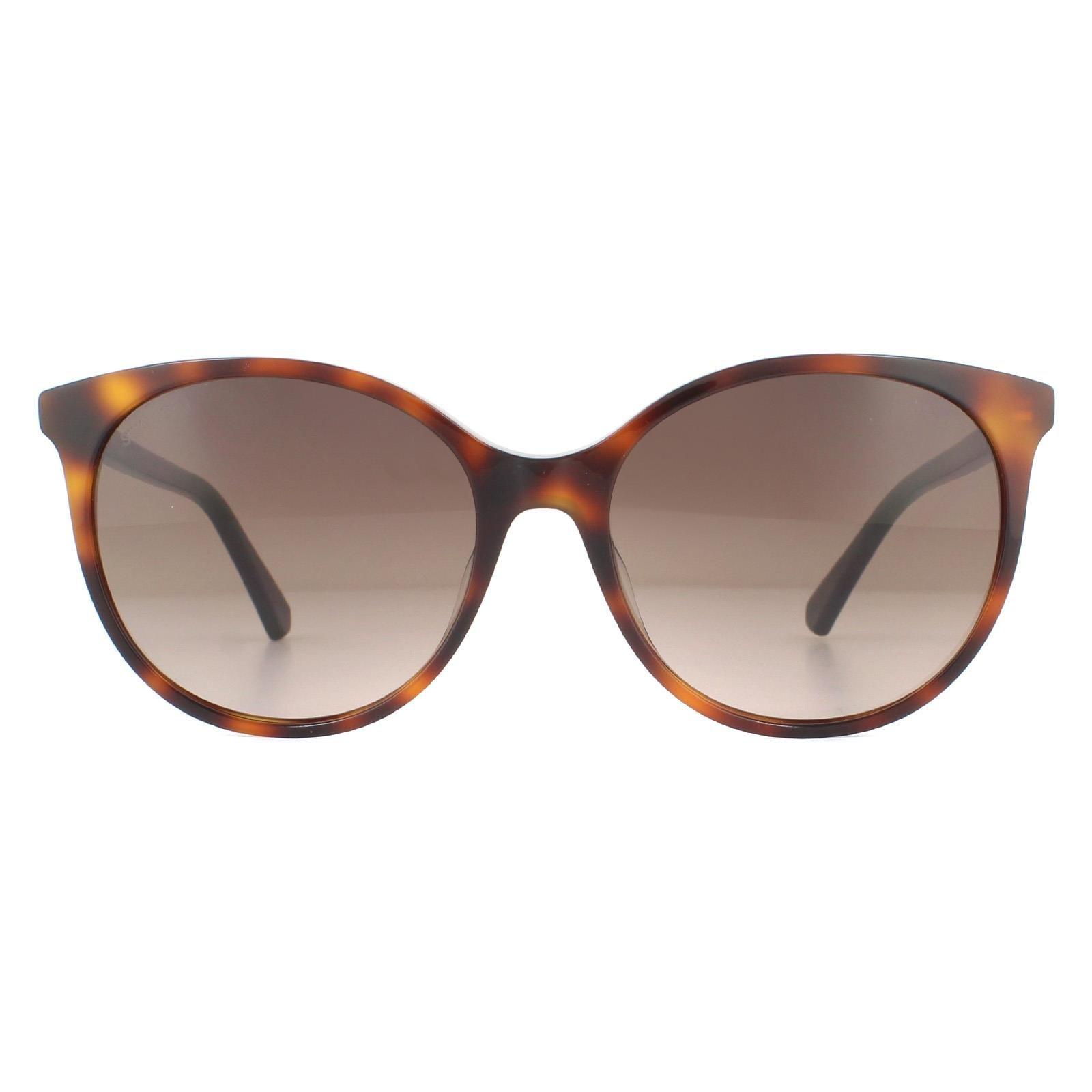 цена Круглые темные гаванно-коричневые солнцезащитные очки с градиентом Swarovski, коричневый