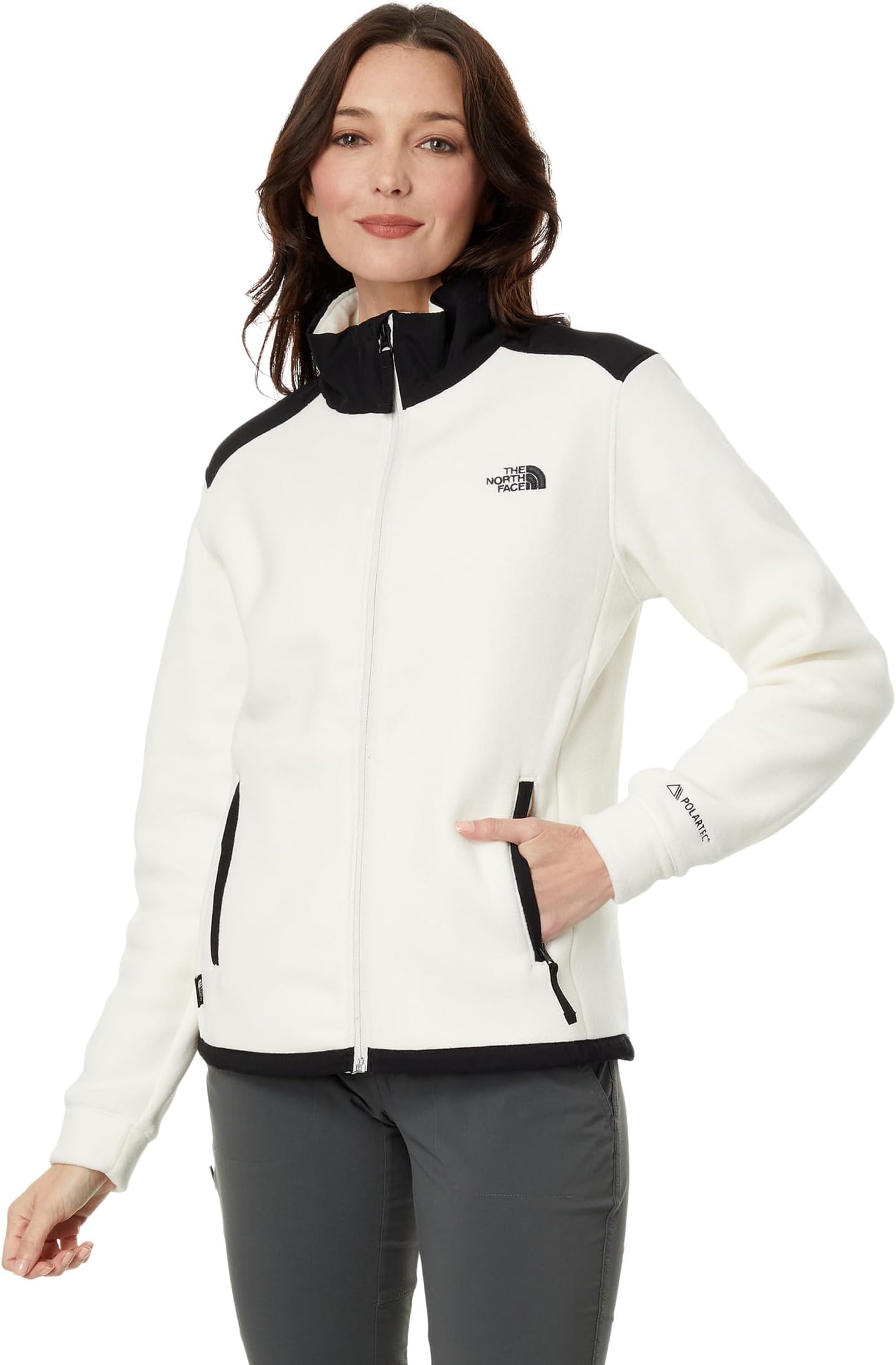 Куртка Alpine Polartec 200 Full Zip Jacket The North Face, цвет Gardenia White/TNF Black
