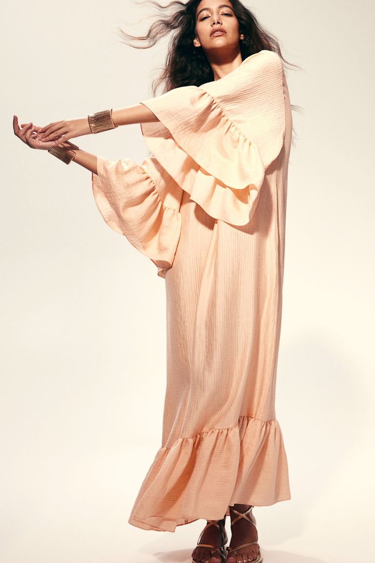 Платье-Кафтан с бахромой H&M, розовый