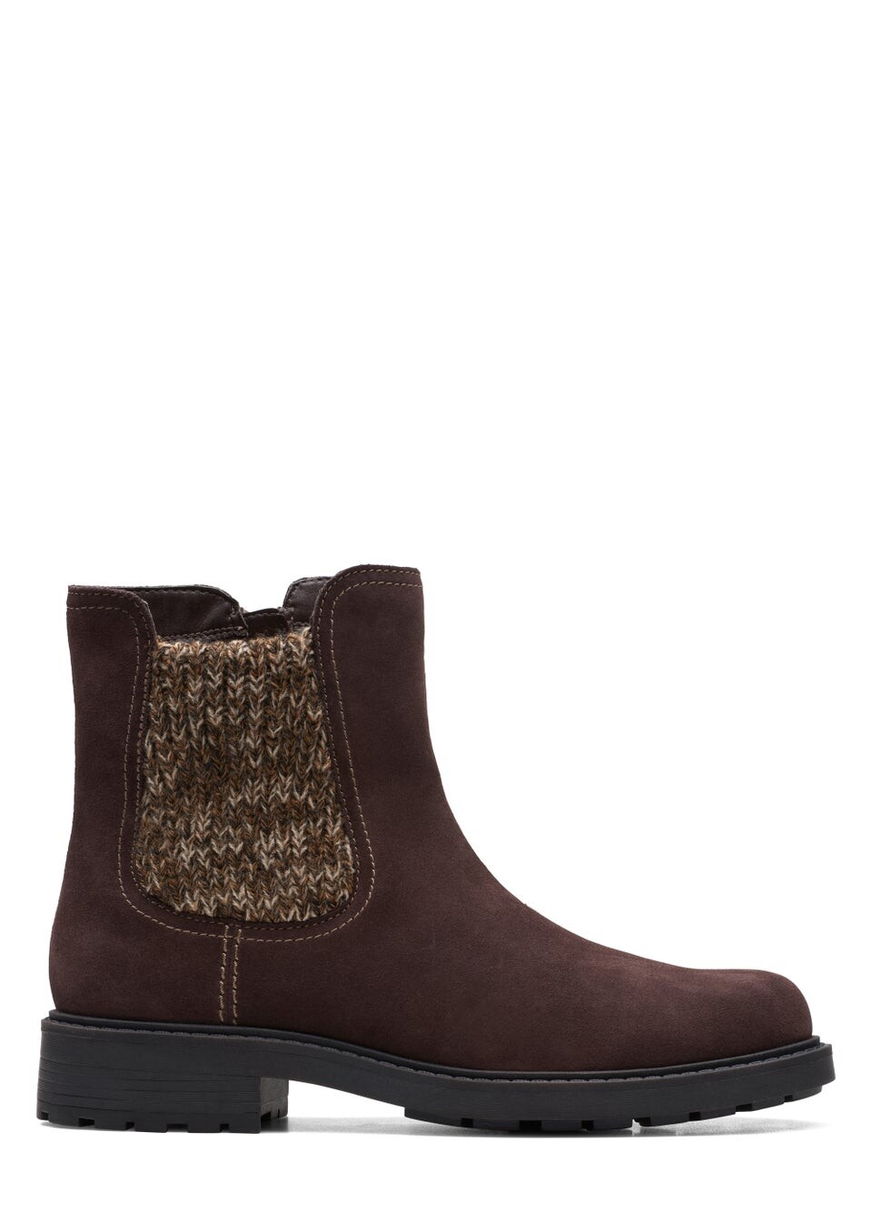 

Clarks Темно-коричневые замшевые ботинки Opal Sky, Коричневый