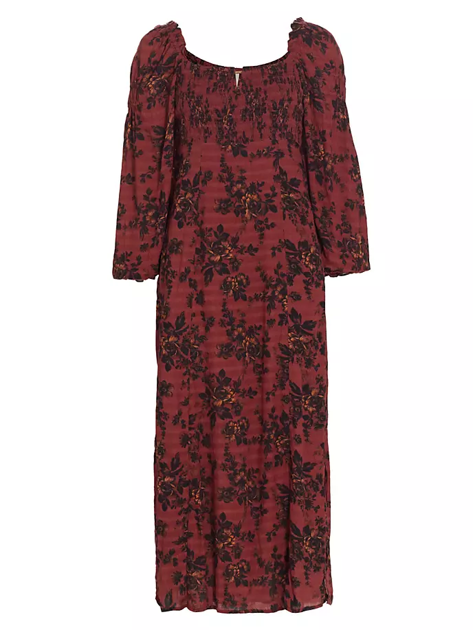 

Платье миди с цветочным принтом Jaymes Free People, цвет burgundy combo