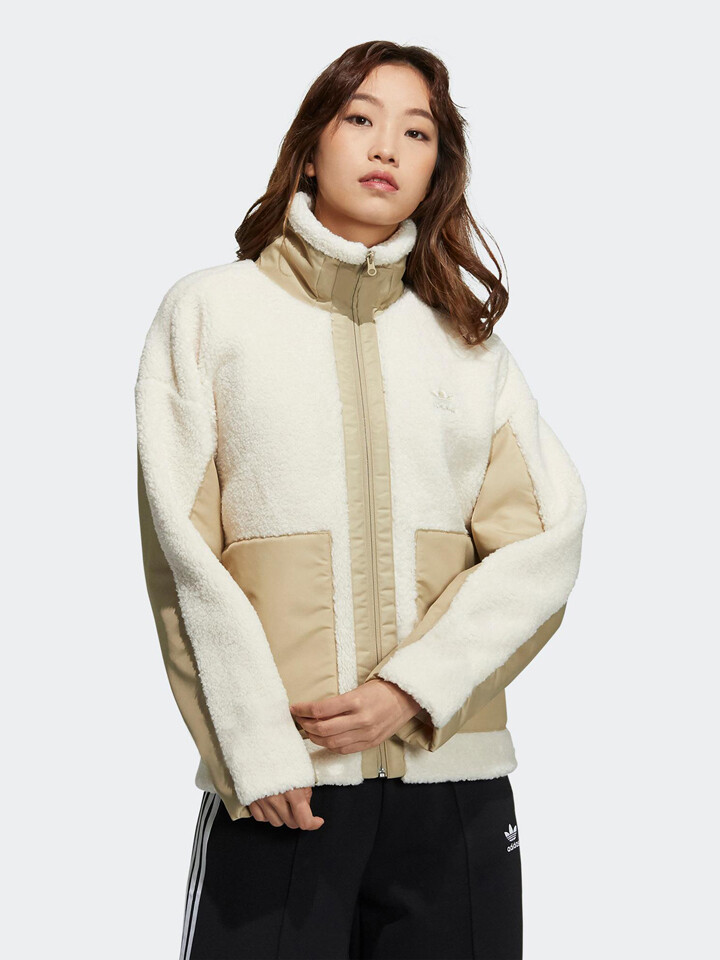 

Куртка adidas Sherpa Biker, бежевый
