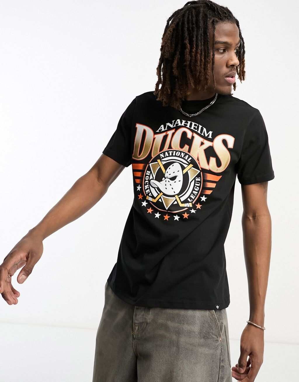 

Черная футболка 47 Brand NHL Anaheim Ducks, Черный