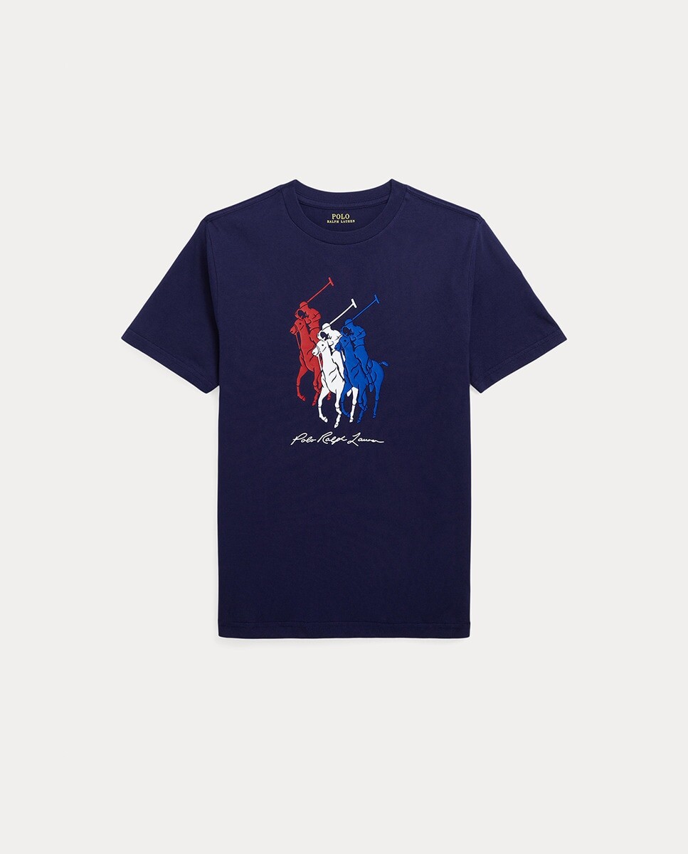 

Синяя футболка для мальчика с короткими рукавами Polo Ralph Lauren, темно-синий
