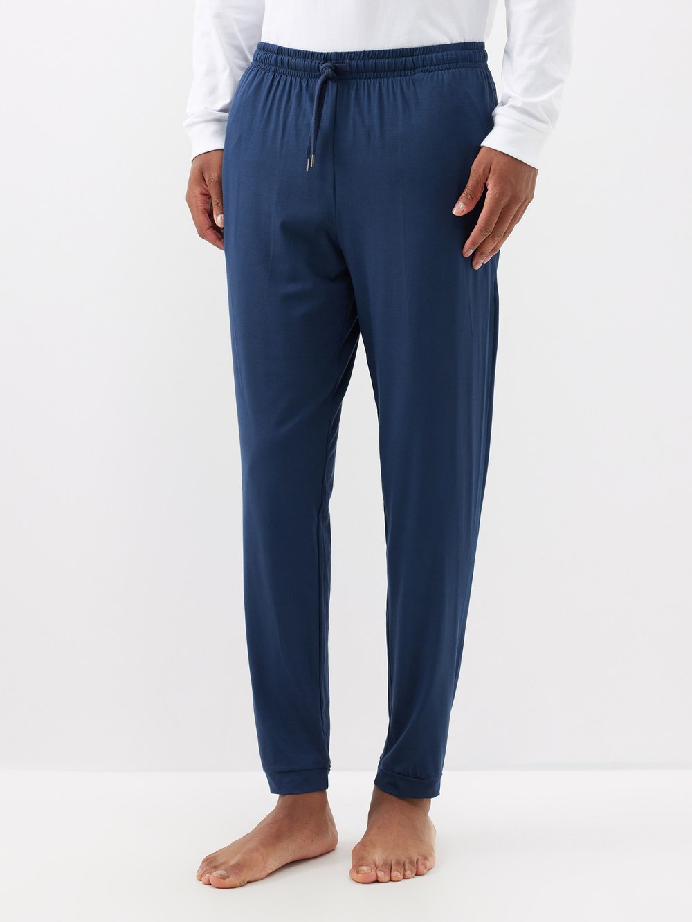 Пижамные брюки из смесового модала с кулиской basel Derek Rose, синий
