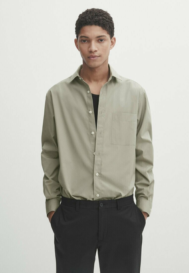 

Деловая рубашка Massimo Dutti, цвет khaki