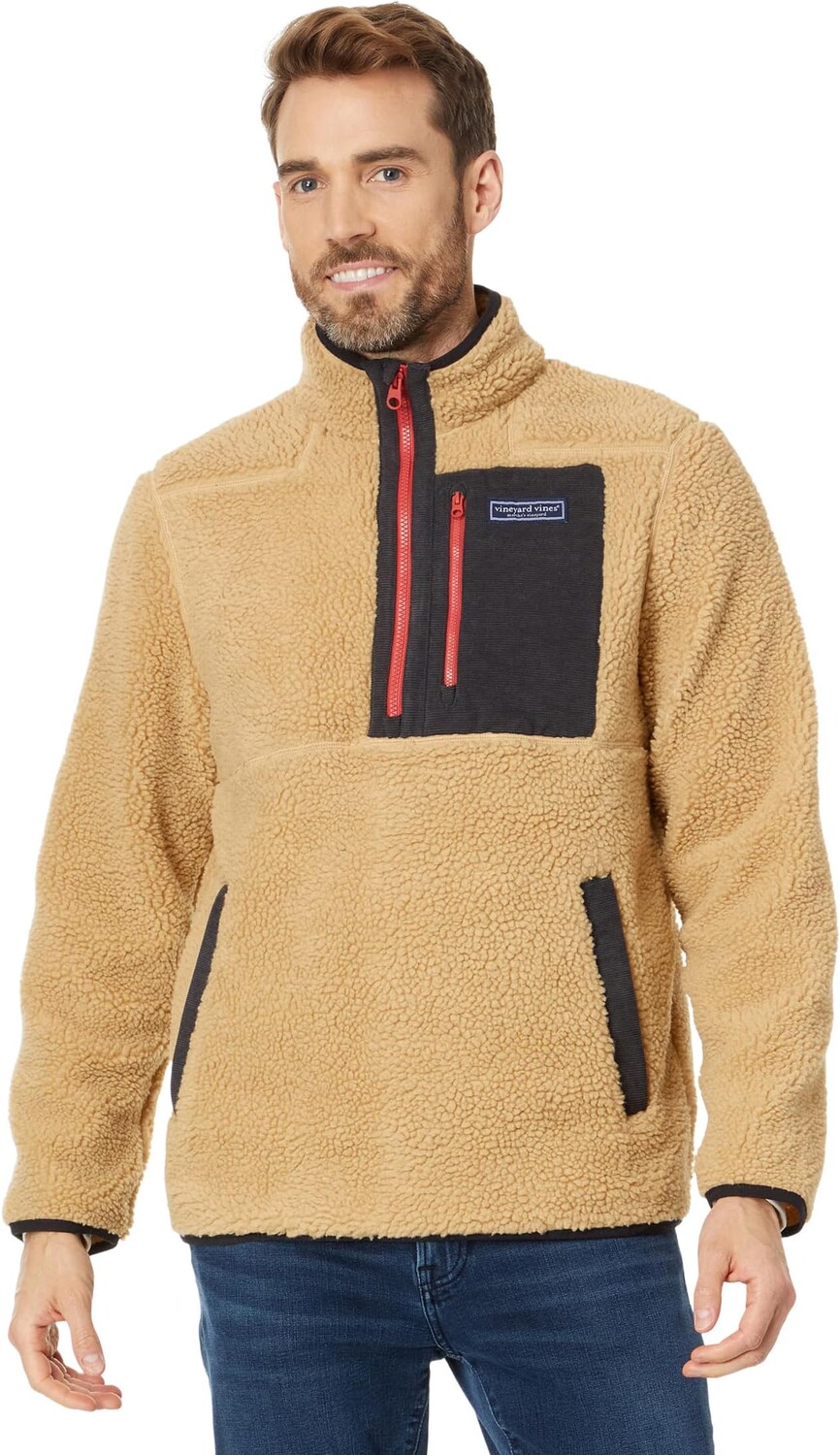 

Рубашка-поло Sherpa Supershep 1/4Zip Vineyard Vines, цвет Officer Khaki