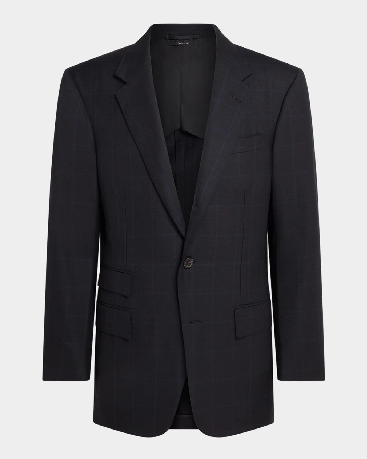 

Мужское шерстяное однобортное спортивное пальто с оконным стеклом Dunhill, цвет Midnight