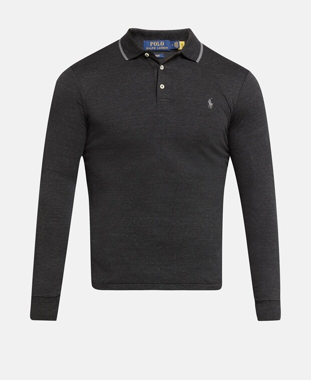 

Рубашка-поло с длинными рукавами Polo Ralph Lauren, темно-серый