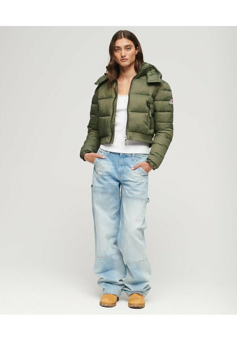 

Куртка Superdry CROP HOODED FUJI, цвет dusty olive green
