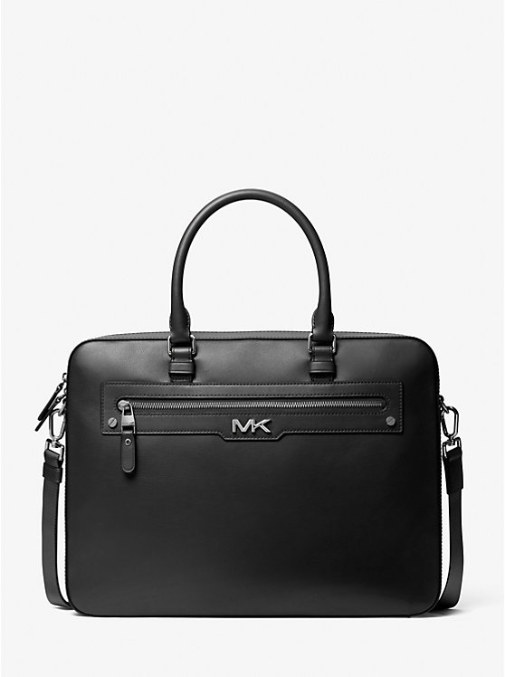 Большой кожаный портфель Varick Michael Kors Mens, черный