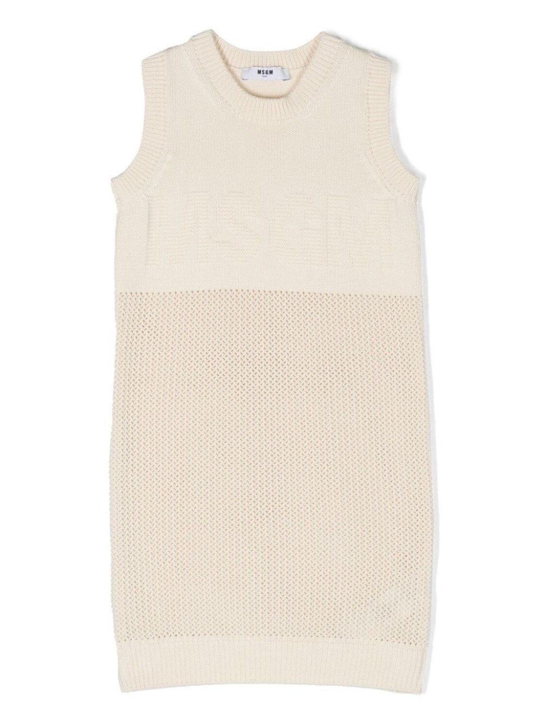 

Трикотажное платье с логотипом MSGM Kids, бежевый