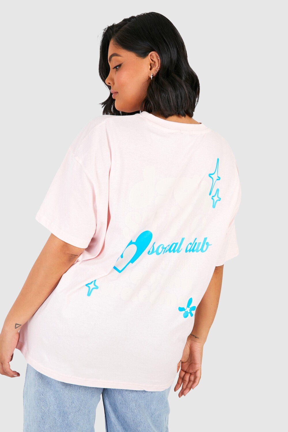 

Футболка plus dsgn studio social club Boohoo, розовый