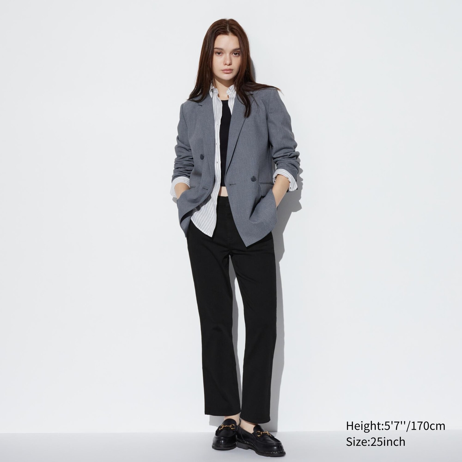 

Джинсы Uniqlo женские прямого кроя, черный