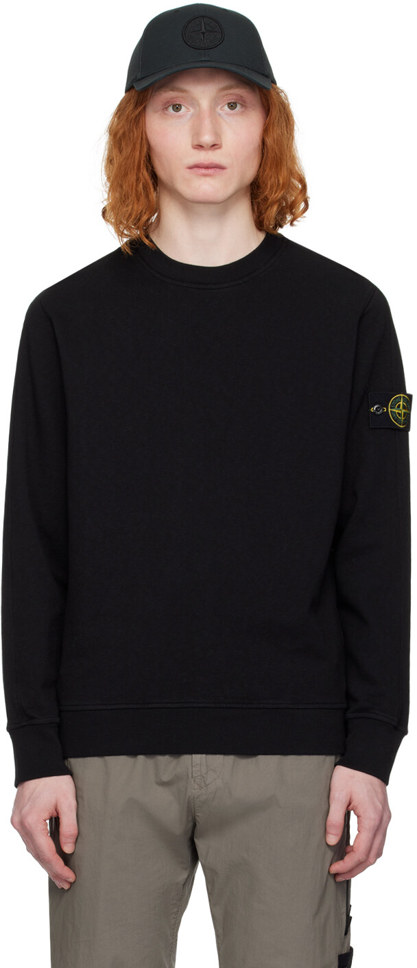 

Черный свитшот с нашивками Stone Island, цвет Black