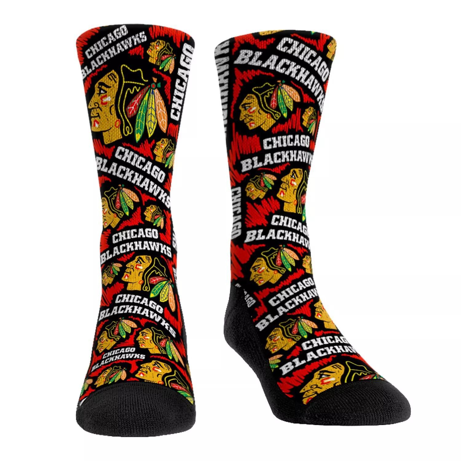 

Женские носки Rock Em Носки Chicago Blackhawks с логотипом Sketch Crew Socks