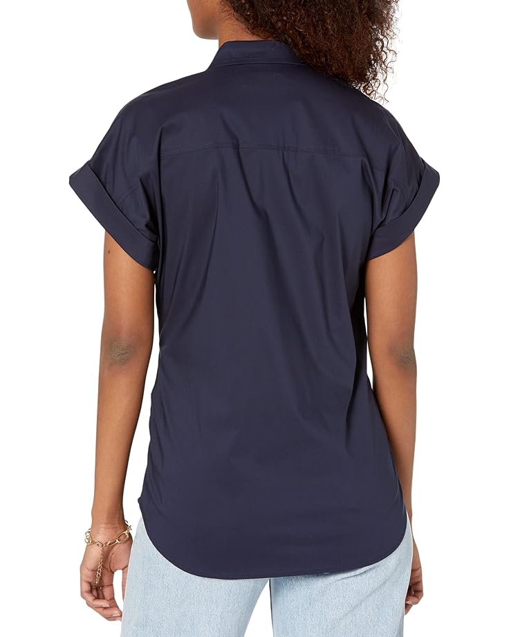 Рубашка LAUREN Ralph Lauren Twist-Front Cotton Short Sleeve Shirt, цвет French Navy сумка sophee среднего размера из стеганой кожи наппа lauren ralph lauren цвет french navy vanilla