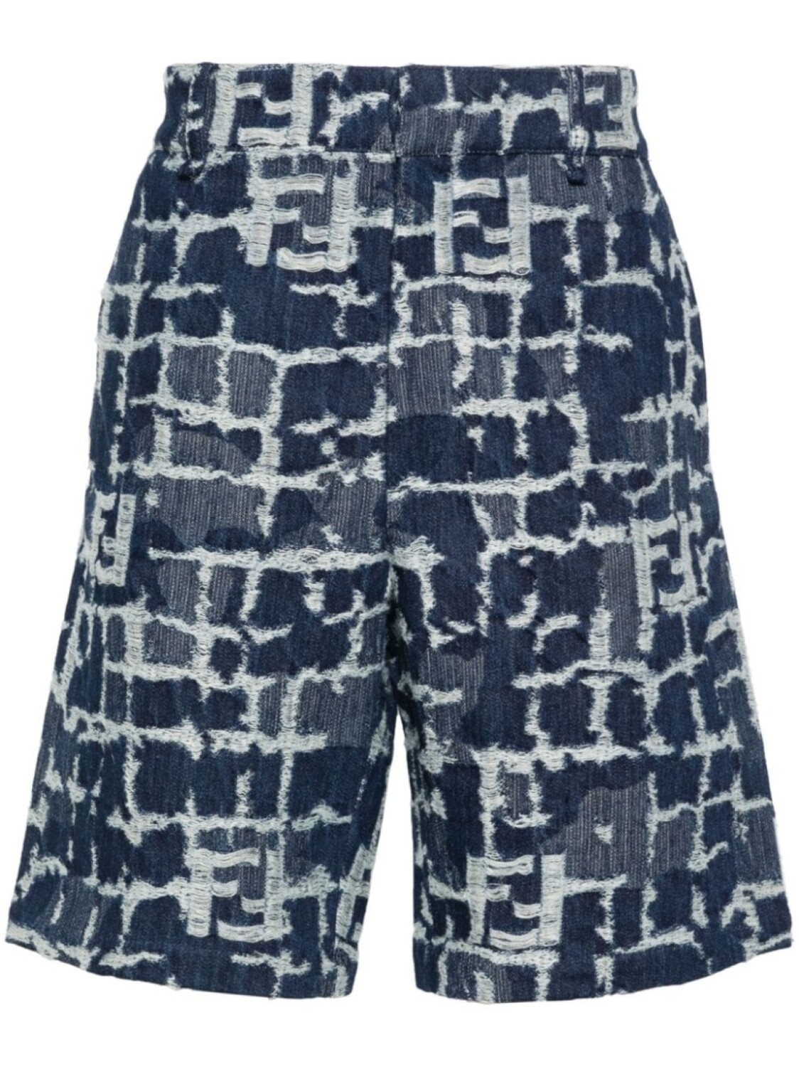 FENDI джинсовые шорты с логотипом FF, синий