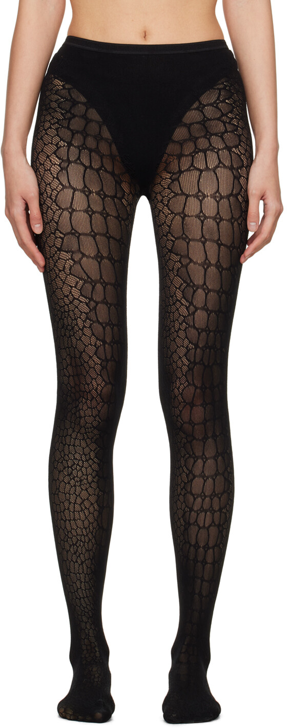 

Черные колготки под крокодиловую кожу Alaïa
