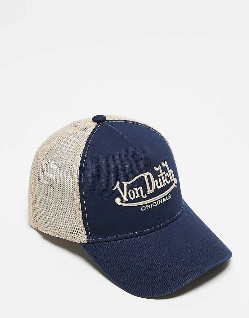 

Von Dutch – Newark – Темно-синяя и бежевая кепка дальнобойщика