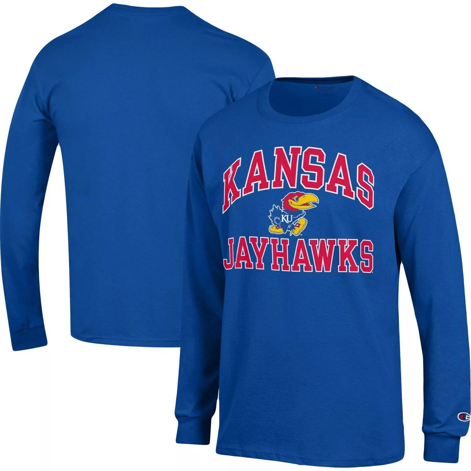 

Мужская футболка с длинным рукавом Royal Kansas Jayhawks High Motor Champion