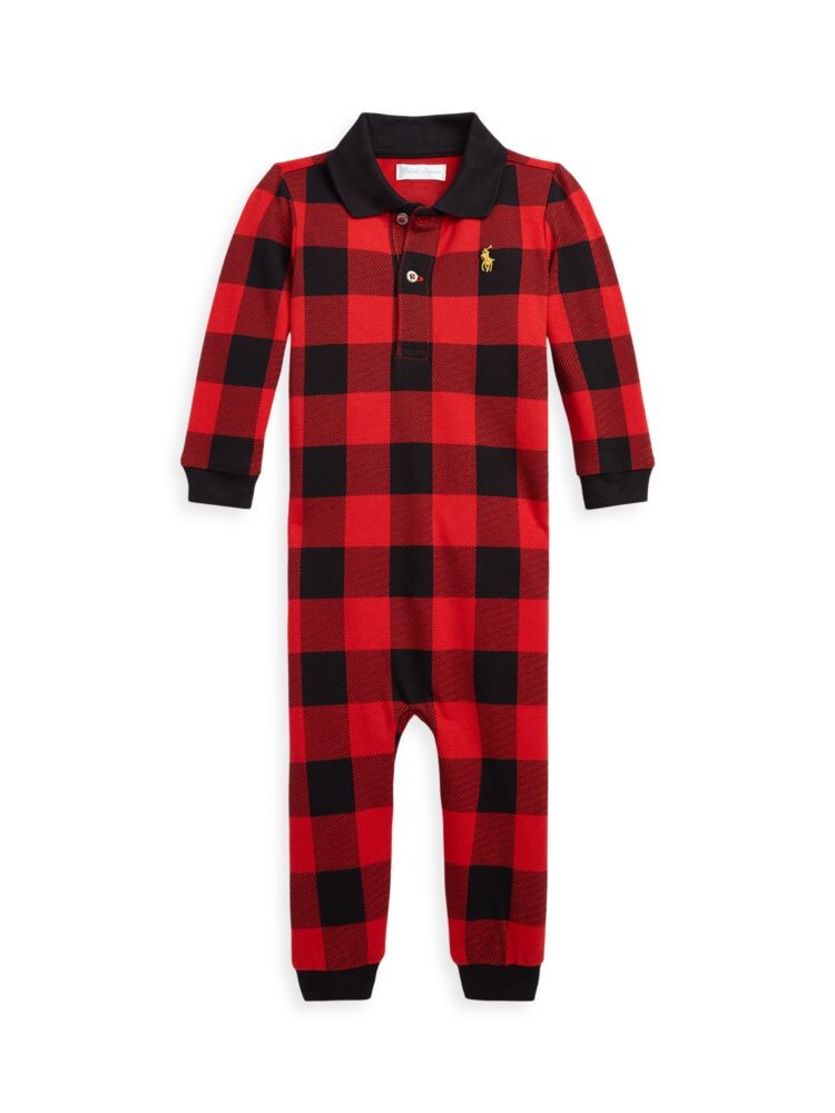 

Комбинезон-поло в клетку Buffalo для маленьких мальчиков Polo Ralph Lauren, цвет Red Black