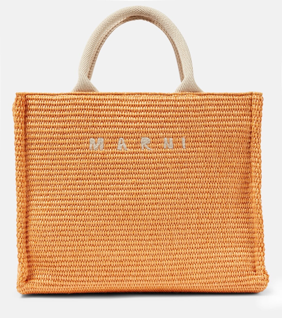 

Маленькая большая сумка из рафии Marni, апельсин