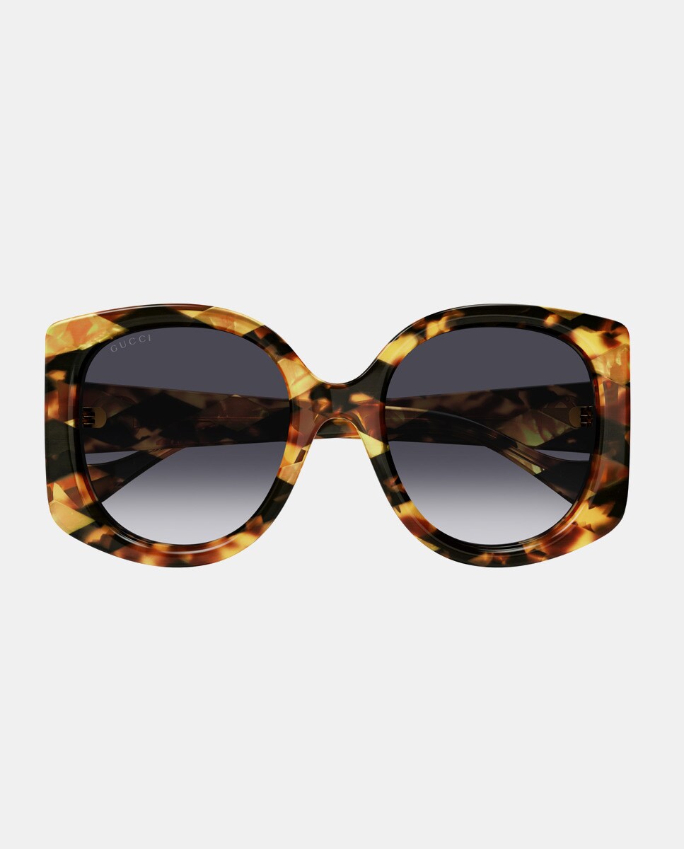 цена Женские солнцезащитные очки «кошачий глаз» из ацетата, гавана Gucci, коричневый