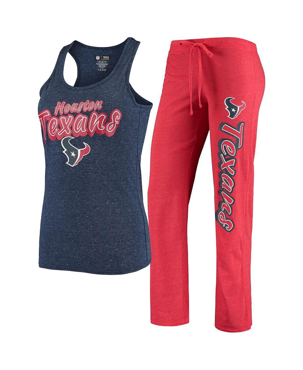 

Женский красный и темно-синий комплект для сна с брюками и майкой Houston Texans Satellite Slub Concepts Sport