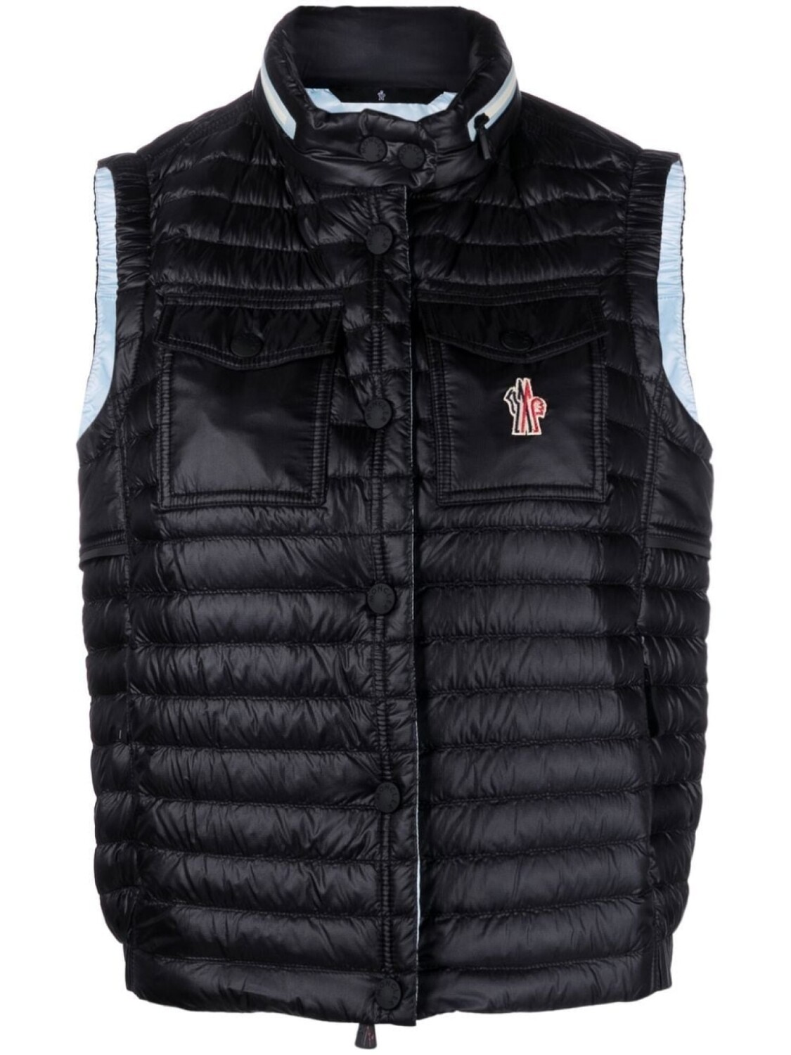 

Moncler Grenoble дутый жилет с нашивкой-логотипом, черный